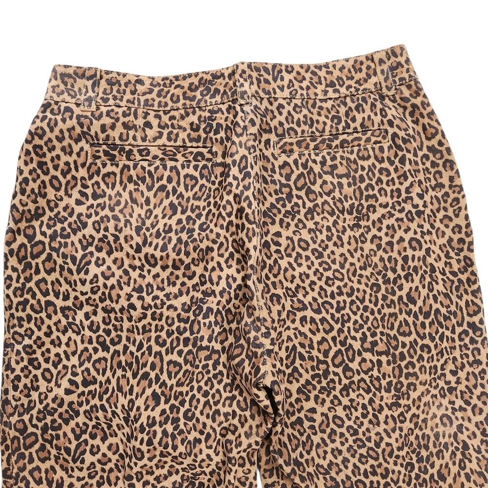 Revolve Lita By Ciara Suede Pants Size 30 Cheetah Barrel Leg High Rise Pleated - Picture 7 of 12